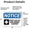 Signmission First Aid Kit AED Inside Cabinet Sign With Symbol, 5 in W x Rectangle, Vinyl Decal OS-2PACK-NS-D-35-L-12734 - alternate 2